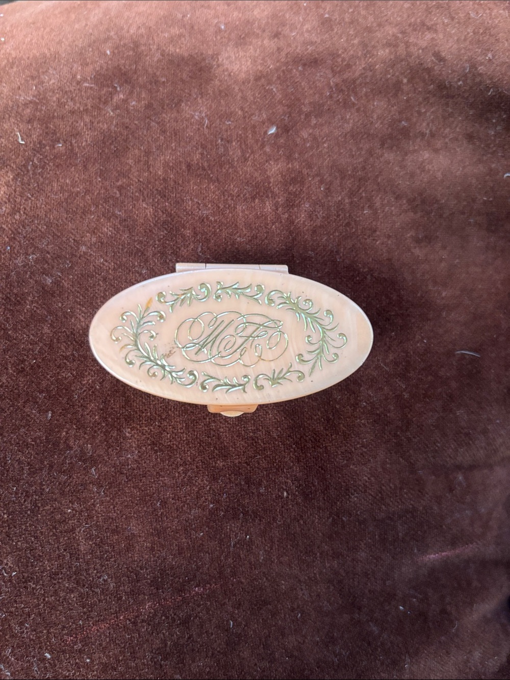 Vintage 1950s Max Factor Lipstick Case in Peach